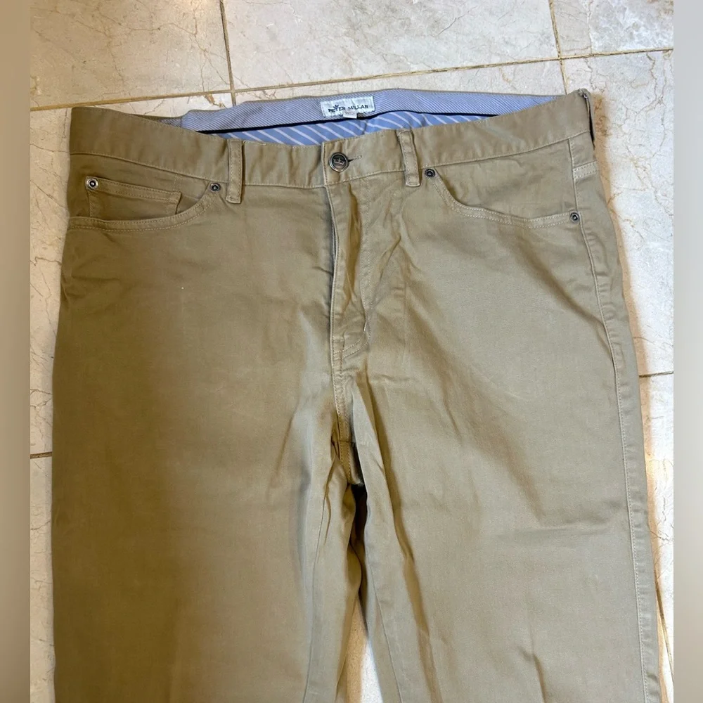 Peter Millar Jeans, Tan, 5-Pocket, Cotton with stretch, Men’s Sz 36 - Picture 2 of 11